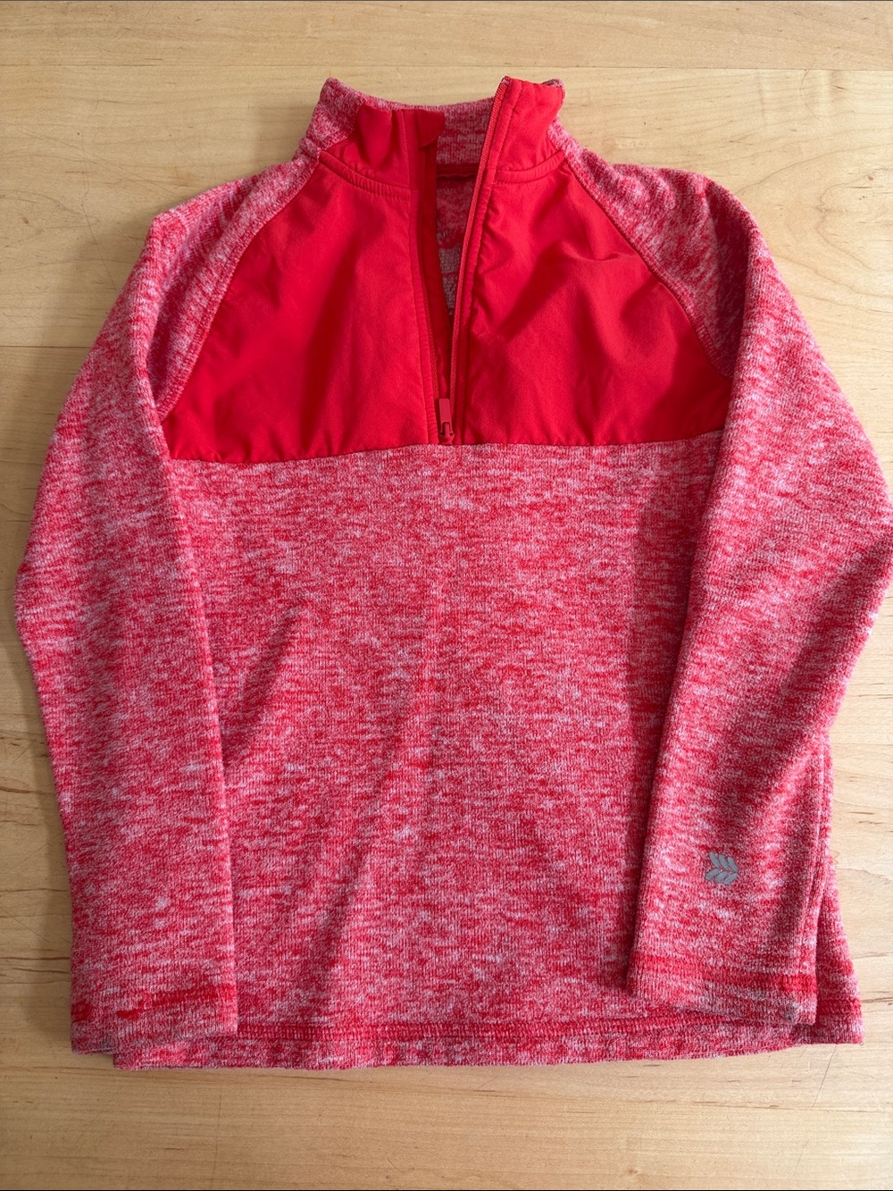 Boys Red Heather Quarter-Zip Sweater